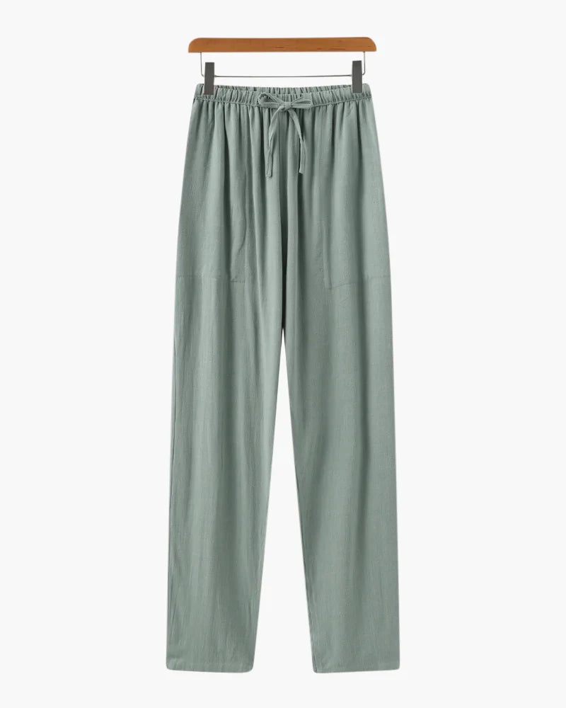 The Amalfi Trouser – Effortless Grace in Coastal Sage