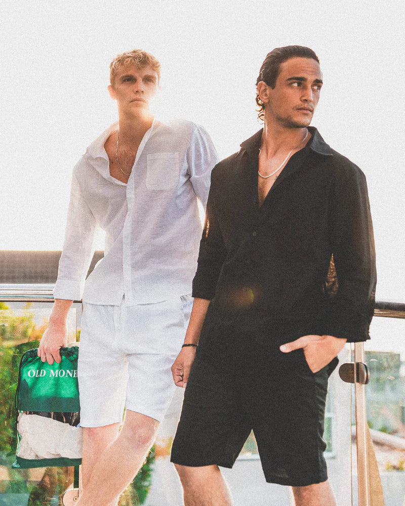 The Estate Linen Short – Understated Authority in Charcoal
