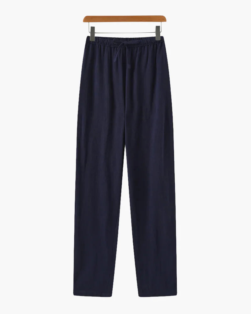 Capri Linen Trousers – Deep Navy