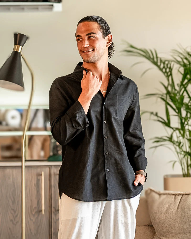 The Riviera Linen Short – Effortless Elegance in Midnight Blue