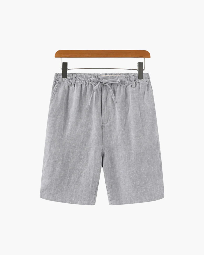 The Aspen Linen Short – Refined Simplicity in Light Grey