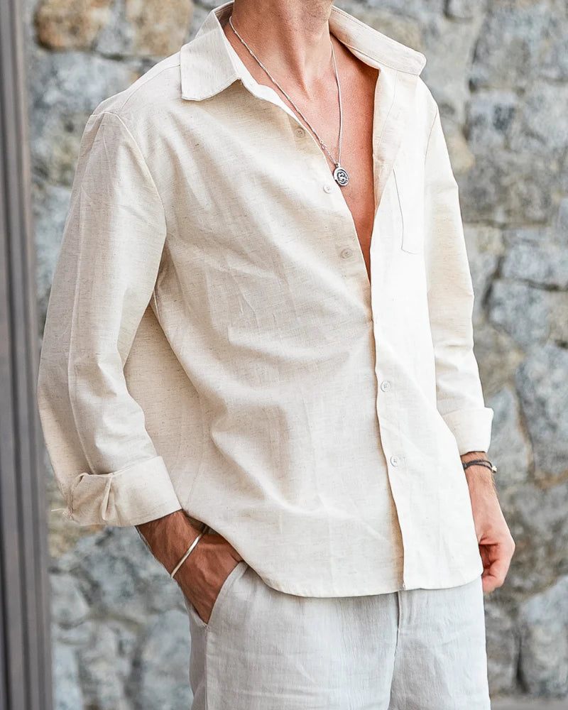 The Southampton Linen Shirt – Effortless Refinement in Natural