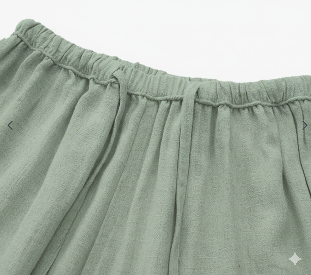 The Amalfi Trouser – Effortless Grace in Coastal Sage