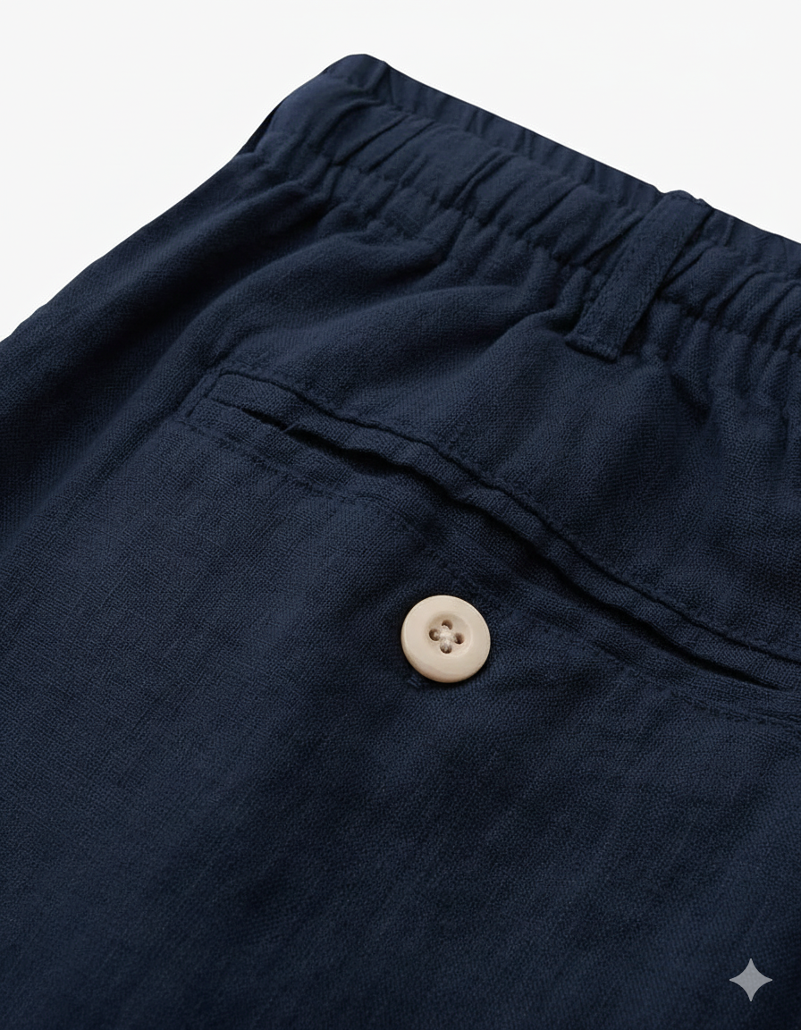 The Riviera Linen Short - Effortless Elegance in Midnight Blue