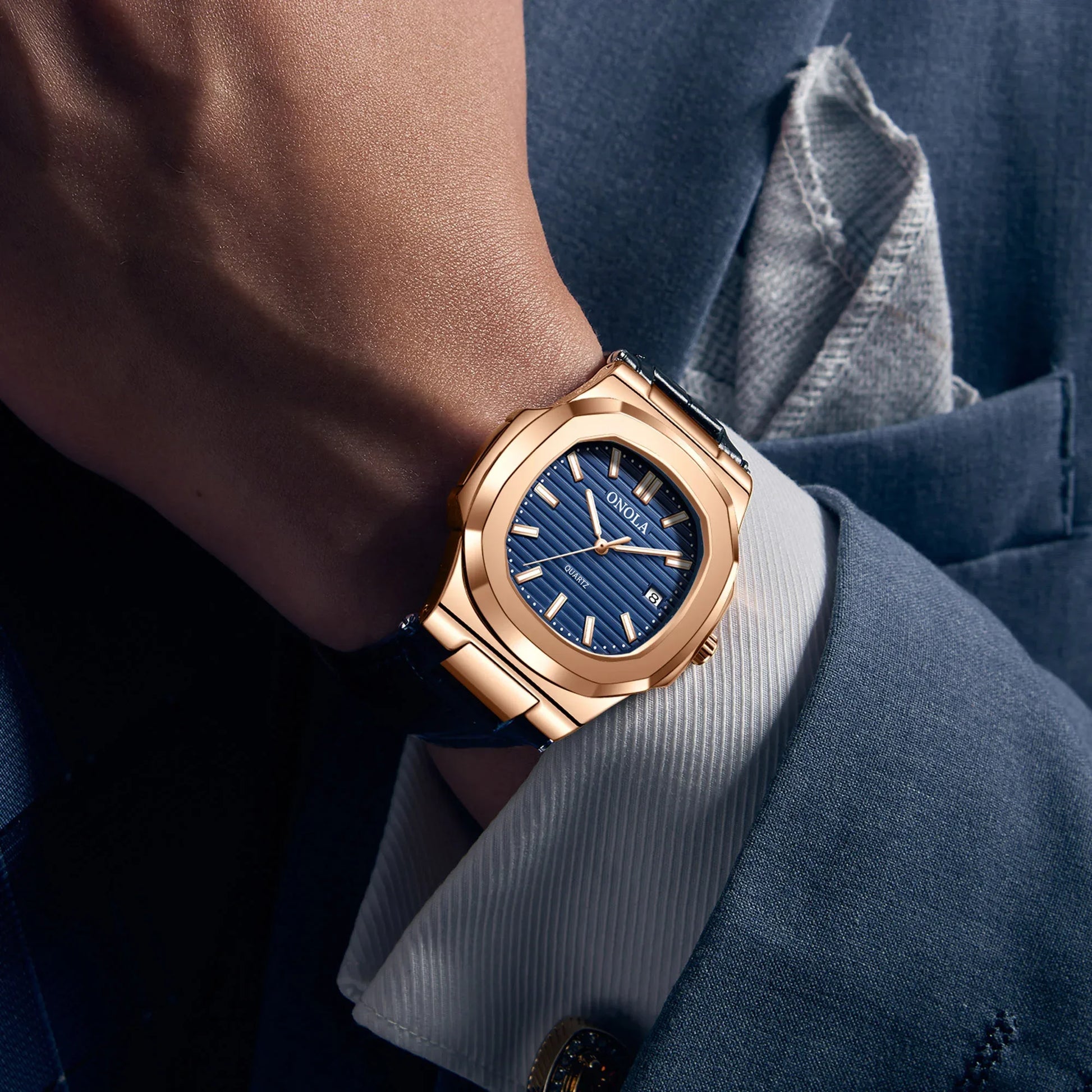 Leather Luxury Quartz Watch — Understated Sophistication in Motion