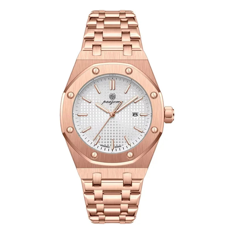 Luxury Steel Watch with Textured Dial — Timeless Style in Every Shade