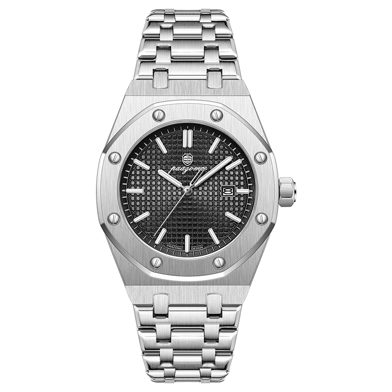 Luxury Steel Watch with Textured Dial — Timeless Style in Every Shade