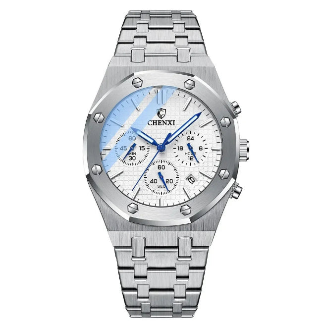 Stainless Steel Chronograph Watch — Bold Precision, Modern Form