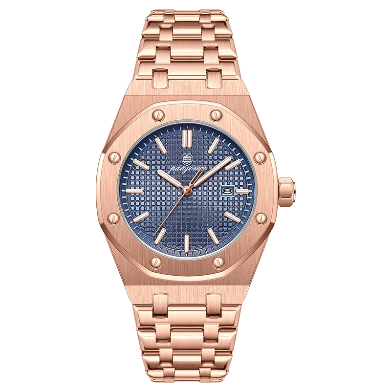 Luxury Steel Watch with Textured Dial — Timeless Style in Every Shade