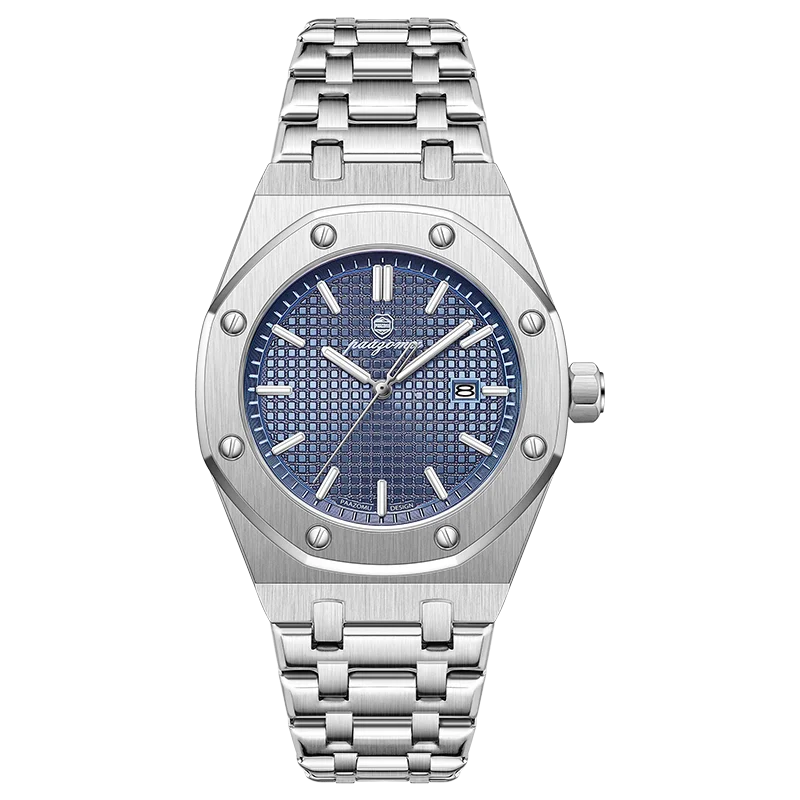 Luxury Steel Watch with Textured Dial — Timeless Style in Every Shade