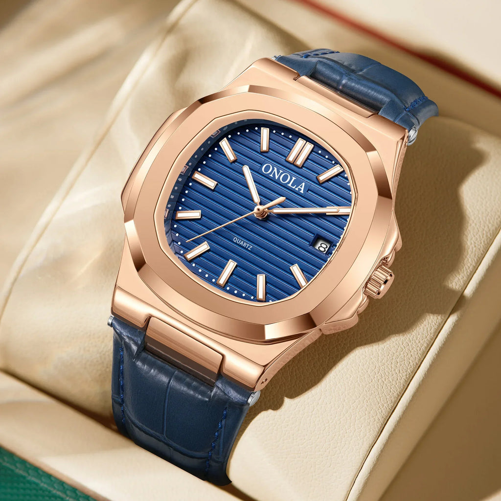 Leather Luxury Quartz Watch — Understated Sophistication in Motion