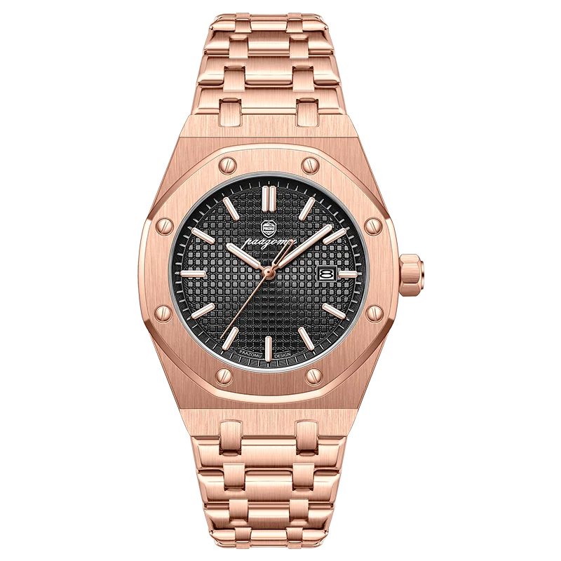 Luxury Steel Watch with Textured Dial — Timeless Style in Every Shade