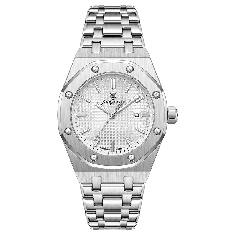 Luxury Steel Watch with Textured Dial — Timeless Style in Every Shade