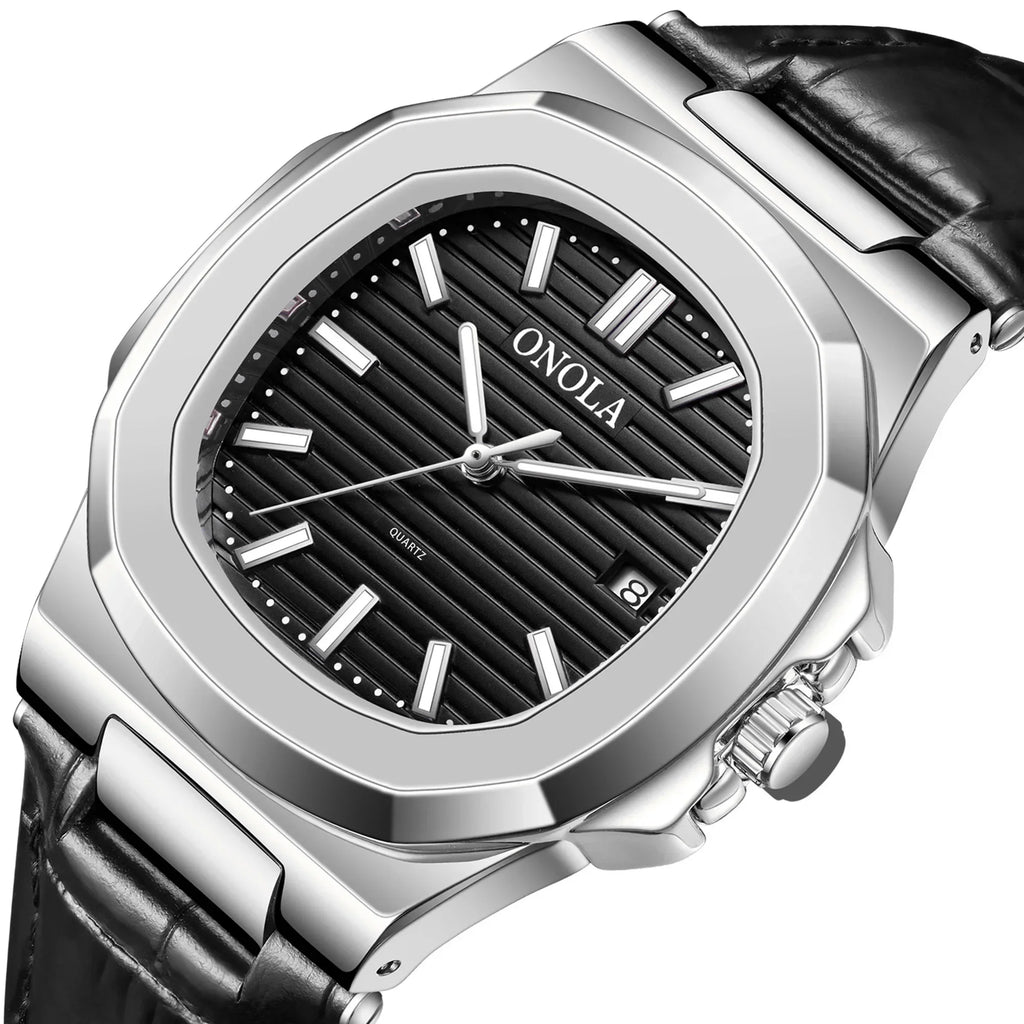 Leather Luxury Quartz Watch — Understated Sophistication in Motion
