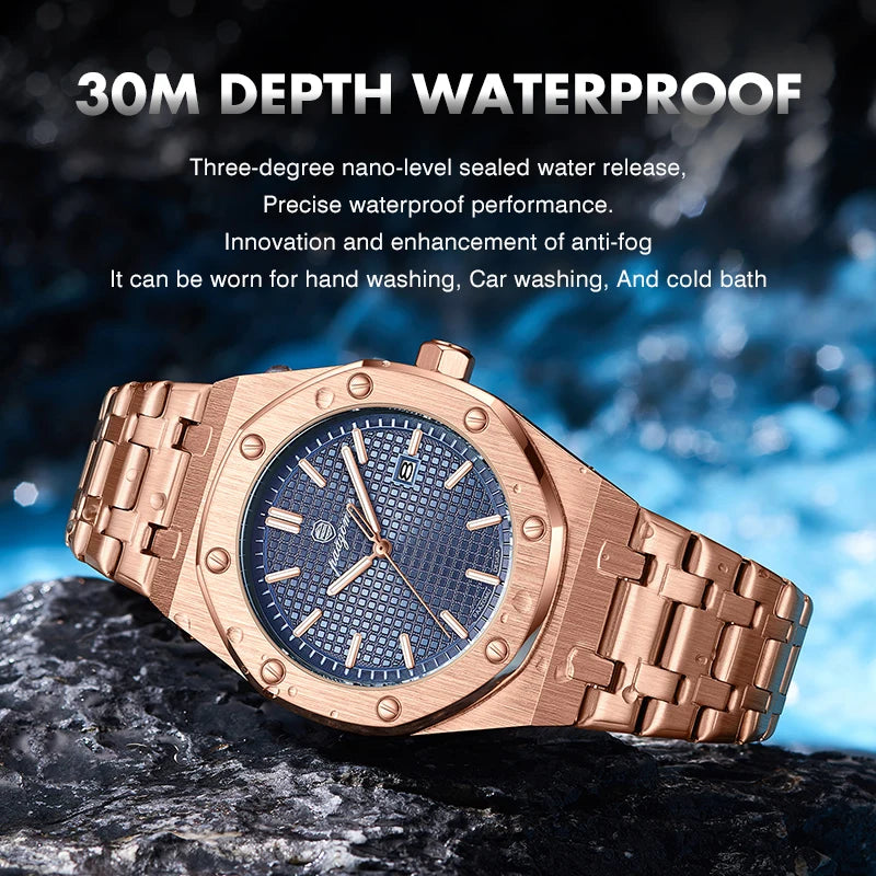 Luxury Steel Watch with Textured Dial — Timeless Style in Every Shade