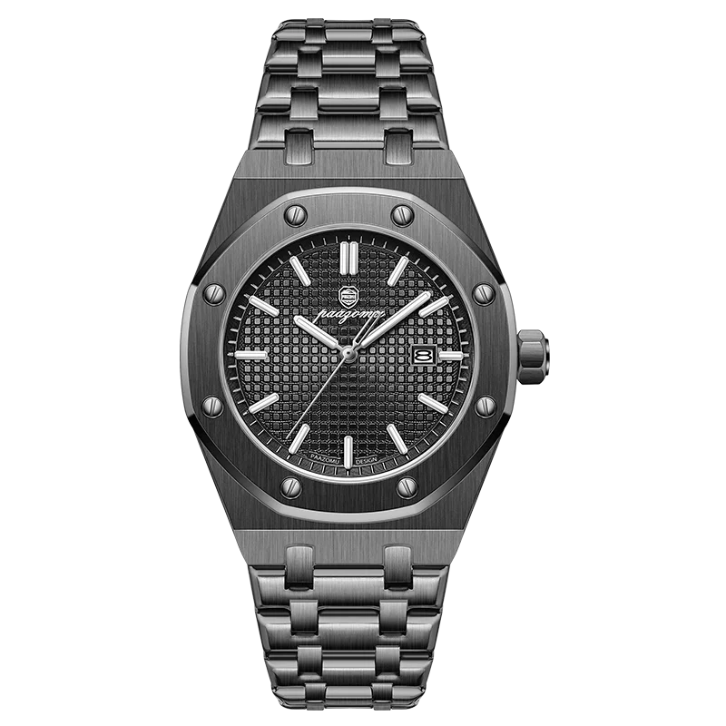 Luxury Steel Watch with Textured Dial — Timeless Style in Every Shade